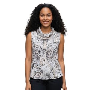 Ann Taylor Paisley Cowl Neck Blouse